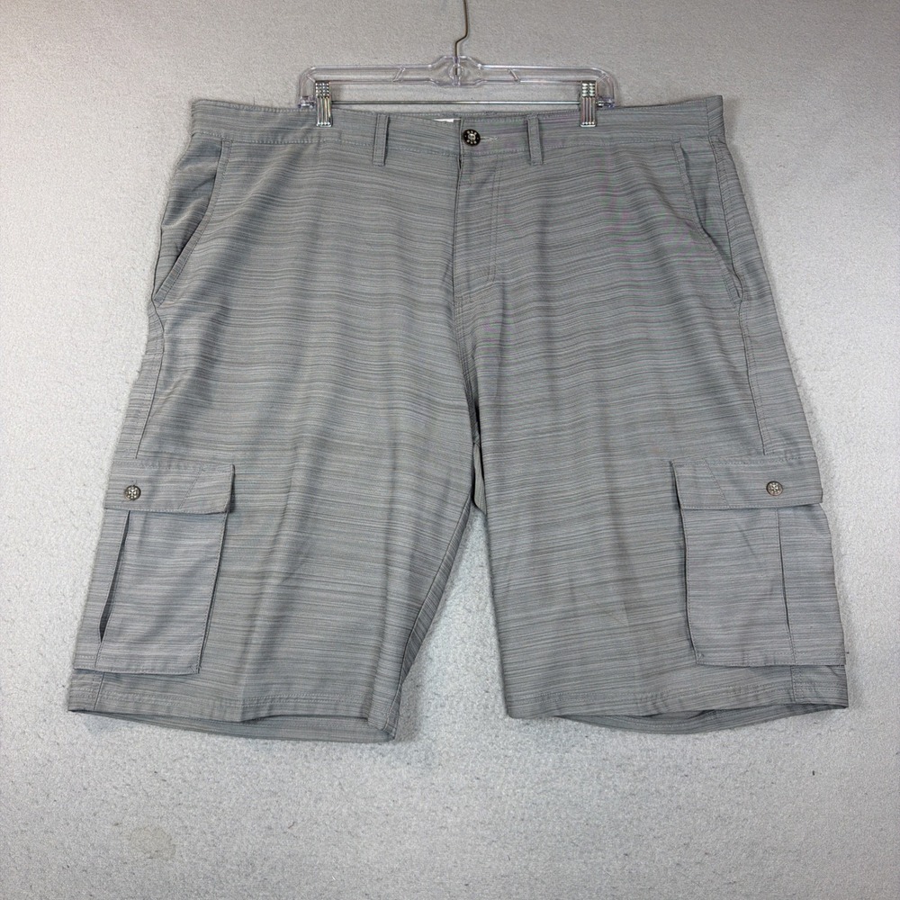 BKE Buckle Cargo Hybrid Shorts Men 42 (46)Grey Athletic Fit Flat Front Pockets